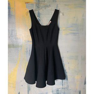 Mystic Black Mini Dress with Flare Skirt - Medium